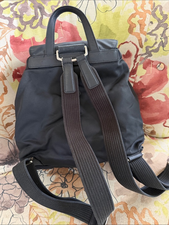 Coach Black Nylon Drawstring Backpack with Front Pockets main image 5